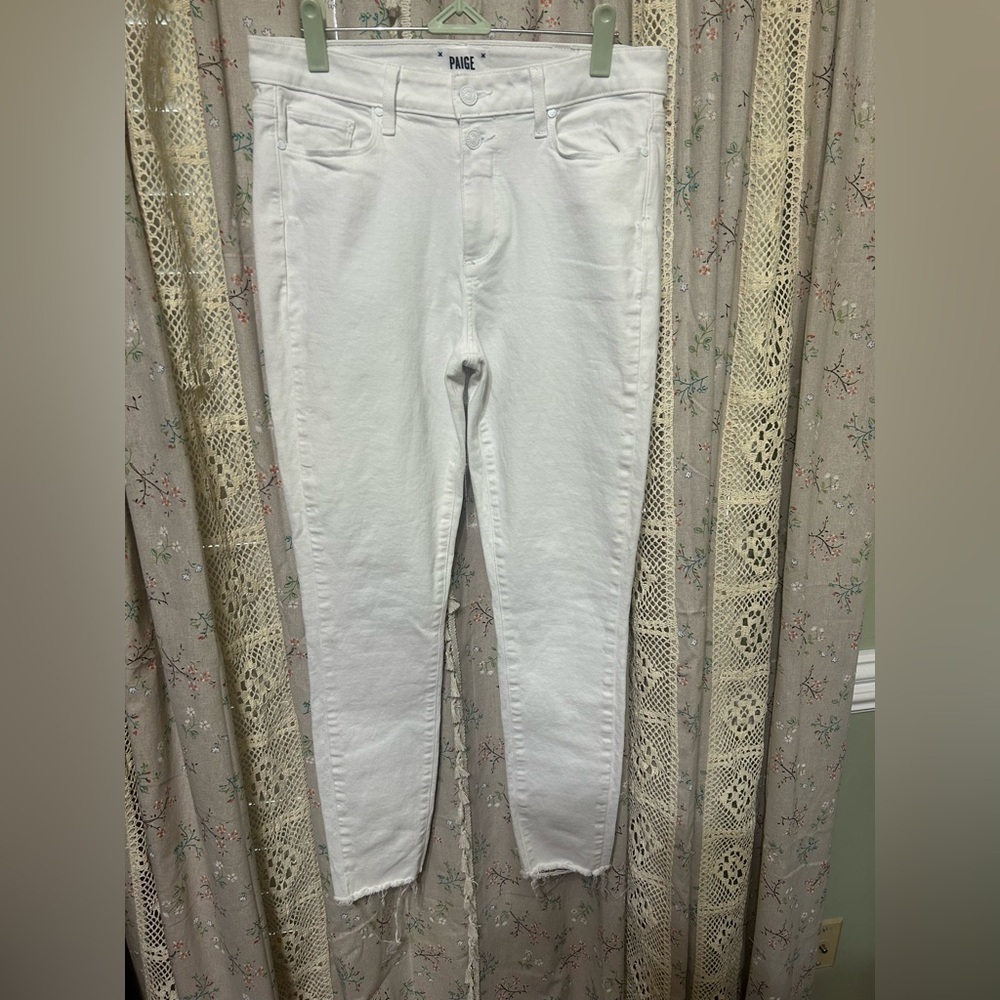 Paige Hoxton Ankle Jeans Light Ecru Size 29